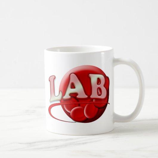 RBC MLT LABORATORY SWUSHロゴ – 医療用臨床 コーヒーマグカップ (右)