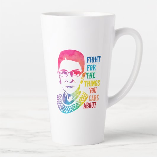 RBGが自分の取り組みのために戦気にう カフェラテマグ (右)