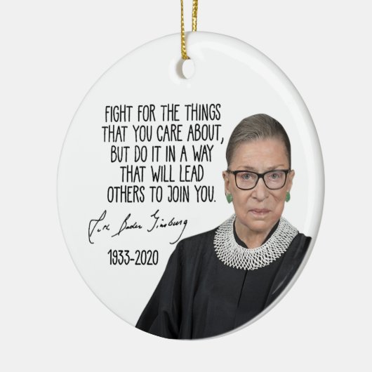 RBGに関するあなたの気にもののために戦う セラミックオーナメント (左)