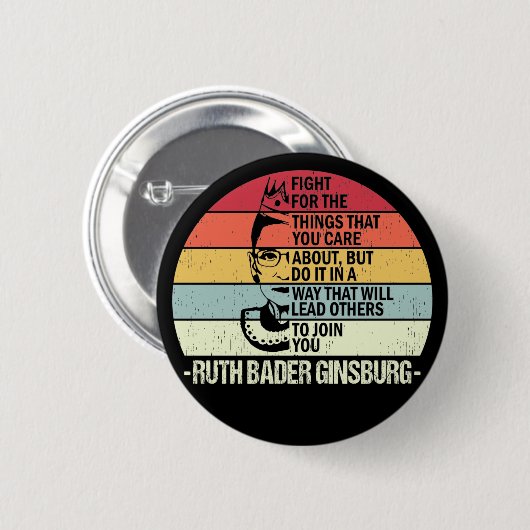 RBG引用文、お前の事のために戦気にう 缶バッジ (正面&裏面)