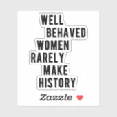 RBG引用文、よく行儀の良い女性はほとんど歴史を作る シール (シート)