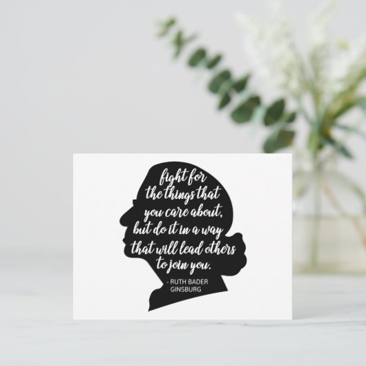 RBG引用文、ギンズバーグ引用文、ルスバダーギンズバーグ ポストカード (スタンド正面)