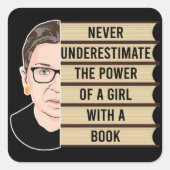 RBG引用文、決して少女の力を過小評価しない スクエアシール (正面)