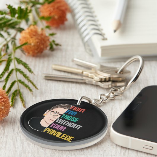 Rbg引用文、特権のない人々のために戦う キーホルダー (正面右)