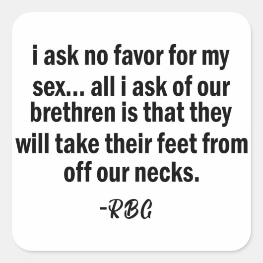 RBG、ルース・バッジャー・ギンズバーグ、強い女性 スクエアシール (正面)