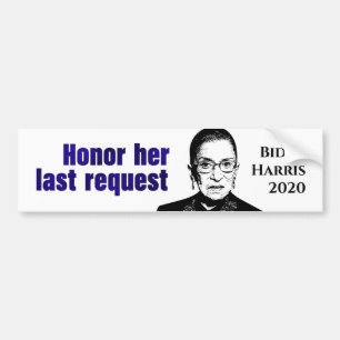 RBG:彼女の最後の要求を尊重する – Bumper Sticker バンパーステッカー