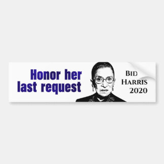 RBG：彼女の最後の要求を尊重する – Bumper Sticker バンパーステッカー