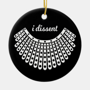 RBG Collar, Ruth Bader Ginsburg, I Dissent(RBGカラー、 セラミックオーナメント
