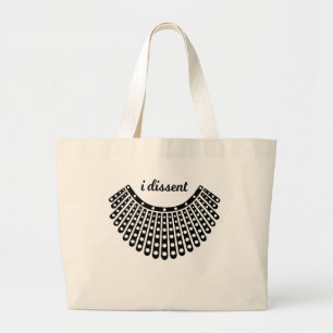 RBG Collar, Ruth Bader Ginsburg, I Dissent(RBGカラー、 ラージトートバッグ