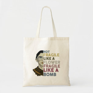 RBG/Frida Kahlo mashup – 爆弾のように壊れやすい トートバッグ