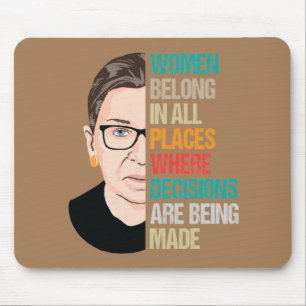 RBG、RBG引用文、女性はすべての場所に所属 マウスパッド