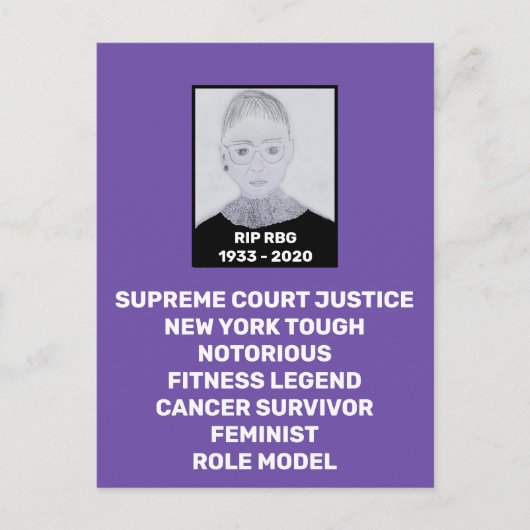 RBG RIPルスバッダーギンズバーグトリビュート ポストカード (正面)