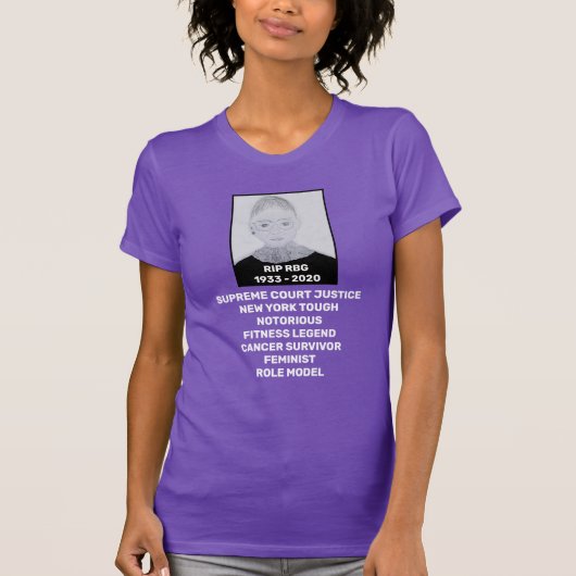 RBG Ruth Bader Ginsburg Tribute Purple Suvirvor Tシャツ (正面)