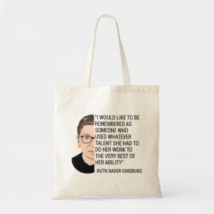 RBG Ruth Bader Ginsburg Tribute RIP トートバッグ