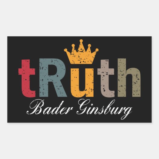 RBG - Ruth Bader Ginsburg Truth Crown 長方形シール (正面)