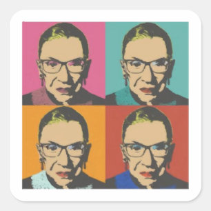 RBG Women's, Feminist, Feminist, Ranuous RBG スクエアシール