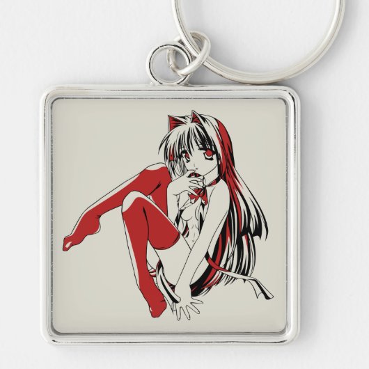 RBP, Neko the Sexy Anime Cat Girl Furry キーホルダー (正面)