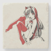 RBP, Neko the Sexy Anime Cat Girl Furry ストーンコースター (正面)