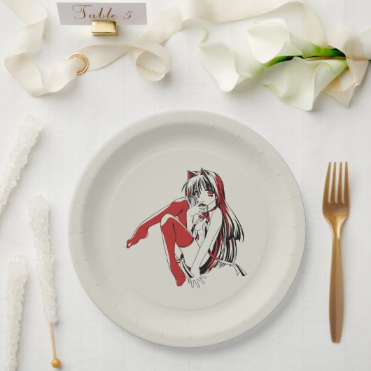 RBP, Neko the Sexy Anime Cat Girl Furry ペーパープレート (ウェディング)