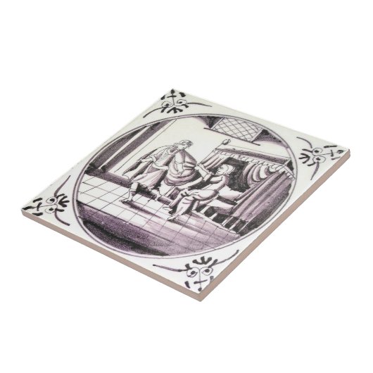 RBT01デルフトの聖書のマンガンの赤いセラミックタイル タイル (側面)