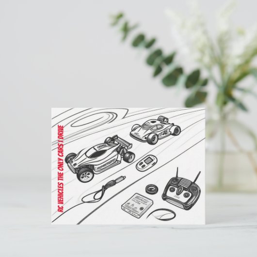 RcカーとTransmiterその他のRCツール ポストカード (スタンド正面)