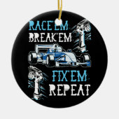 RCカーのリモートコントロールレーシングレース彼らは彼らを裏切る セラミックオーナメント (正面)