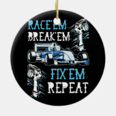 RCカーのリモートコントロールレーシングレース彼らは彼らを裏切る セラミックオーナメント (裏面)