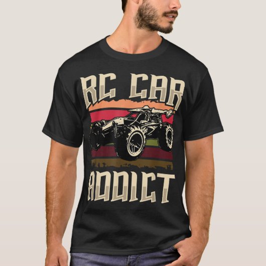 Rcカーレーシングラジオ制御ヴィンテージ車おもしろい Tシャツ (正面)