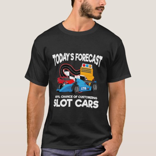 Rcカー用スロットカー引用文及びミニカーレース Tシャツ (正面)