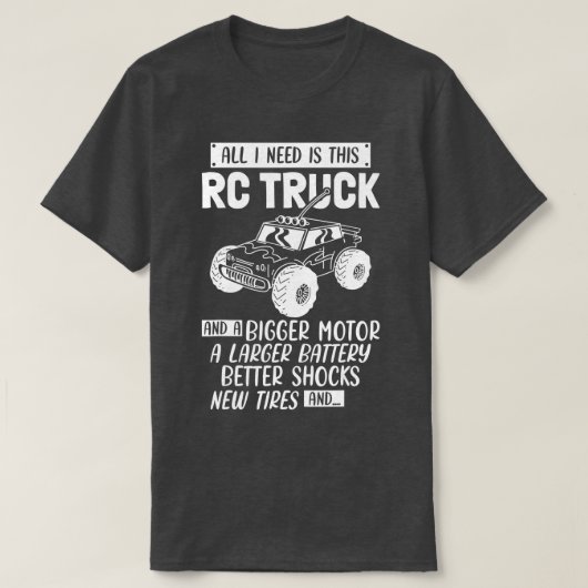 RCトラック遠隔制御車RCカーレーシングカー Tシャツ (デザイン正面)