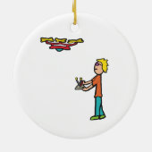 RCドローン飛んでいる セラミックオーナメント (裏面)