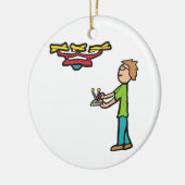 RCドローン飛んでいる セラミックオーナメント (左)