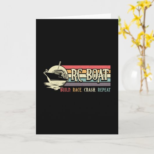 RCボート構築レース衝突繰り返しモデルRCボート カード (黄色い花)