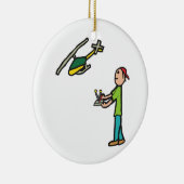 RCモデルのヘリコプタ飛んでいる セラミックオーナメント (右)