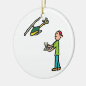 RCモデルのヘリコプタ飛んでいる セラミックオーナメント (左)