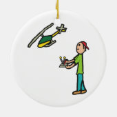 RCモデルのヘリコプタ飛んでいる セラミックオーナメント (裏面)