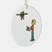 RC型飛行機飛んでいる セラミックオーナメント (右)