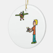 RC型飛行機飛んでいる セラミックオーナメント (左)