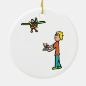 RC型飛行機飛んでいる セラミックオーナメント (裏面)