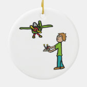 RC型飛行機飛んでいる セラミックオーナメント (裏面)