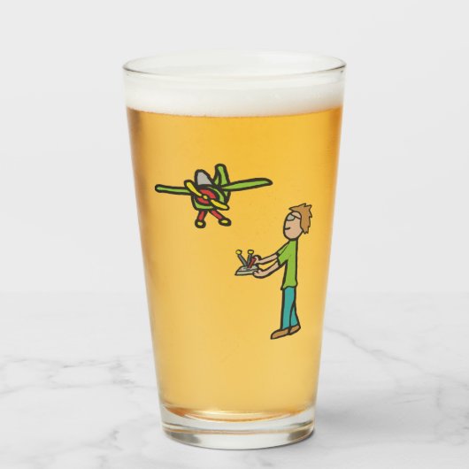 RC型飛行機飛んでいる タンブラーグラス (ドリンク正面)