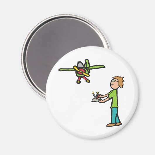 RC型飛行機飛んでいる マグネット (正面/裏面)