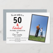 RC航空機フィフティと素晴らしい50番目の誕生日 招待状 (正面/裏面)