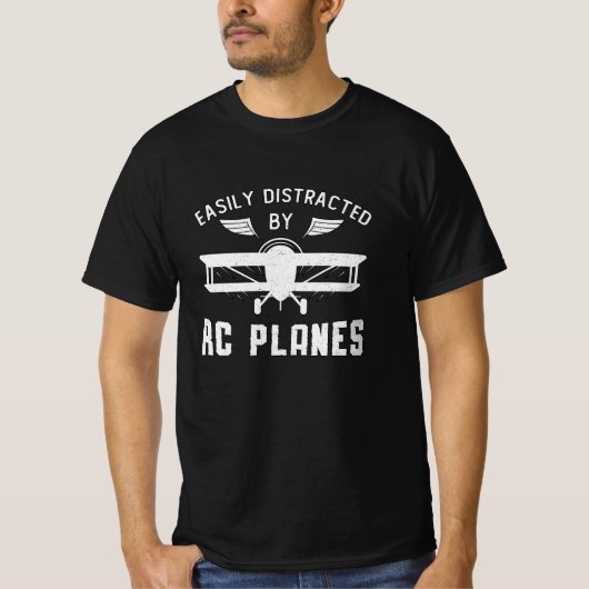 RC飛行機が容易にRC飛行機に気を取られるRC航空機 Tシャツ (正面)