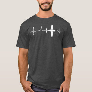 RC飛行機パイロットハートビート無線制御パイロット Tシャツ