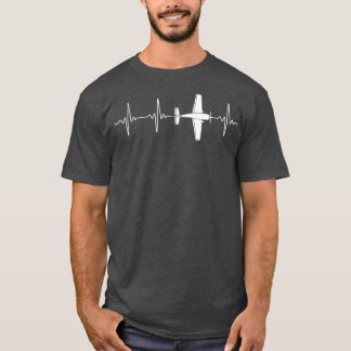 RC飛行機パイロットハートビート無線制御パイロット Tシャツ