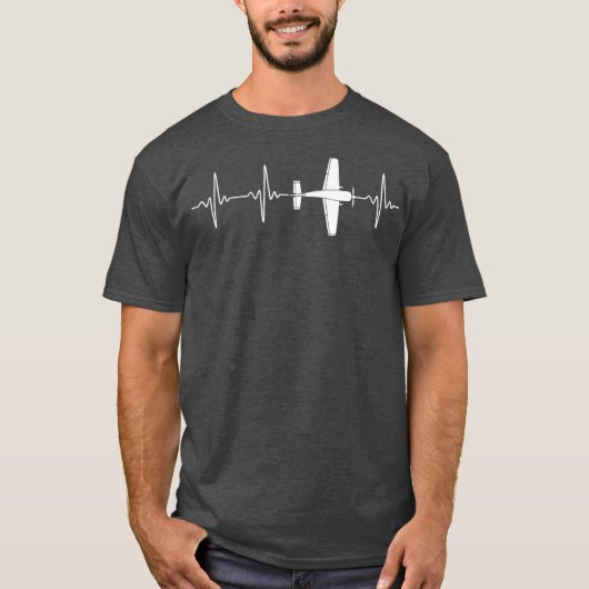 RC飛行機パイロットハートビート無線制御パイロット Tシャツ (正面)