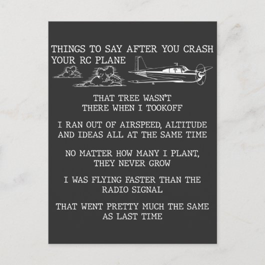 RC飛行機パイロット航空趣味航空愛好家 ポストカード (正面)