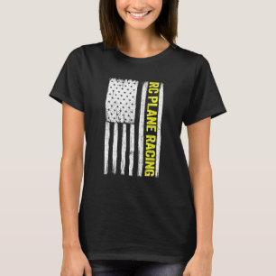 Rc飛行機レーシングアメリカ国旗ラジオコントロールレム Tシャツ