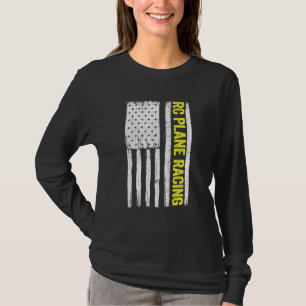 Rc飛行機レーシングアメリカ国旗ラジオコントロールレム Tシャツ